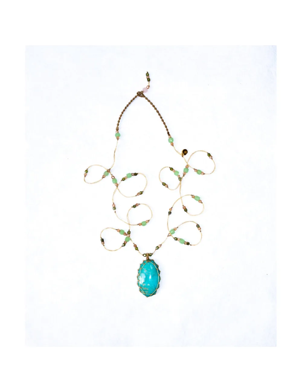 Long Tibetan Necklace - Arizona Turquoise
