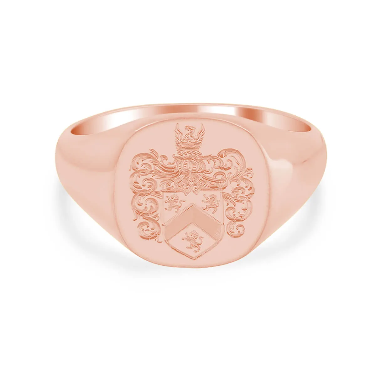 Men's Square Signet Ring - Small - Hand Engraved Family Crest / Logo