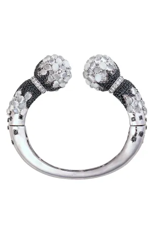 Moonstone Black Diamond Cuff Bracelet