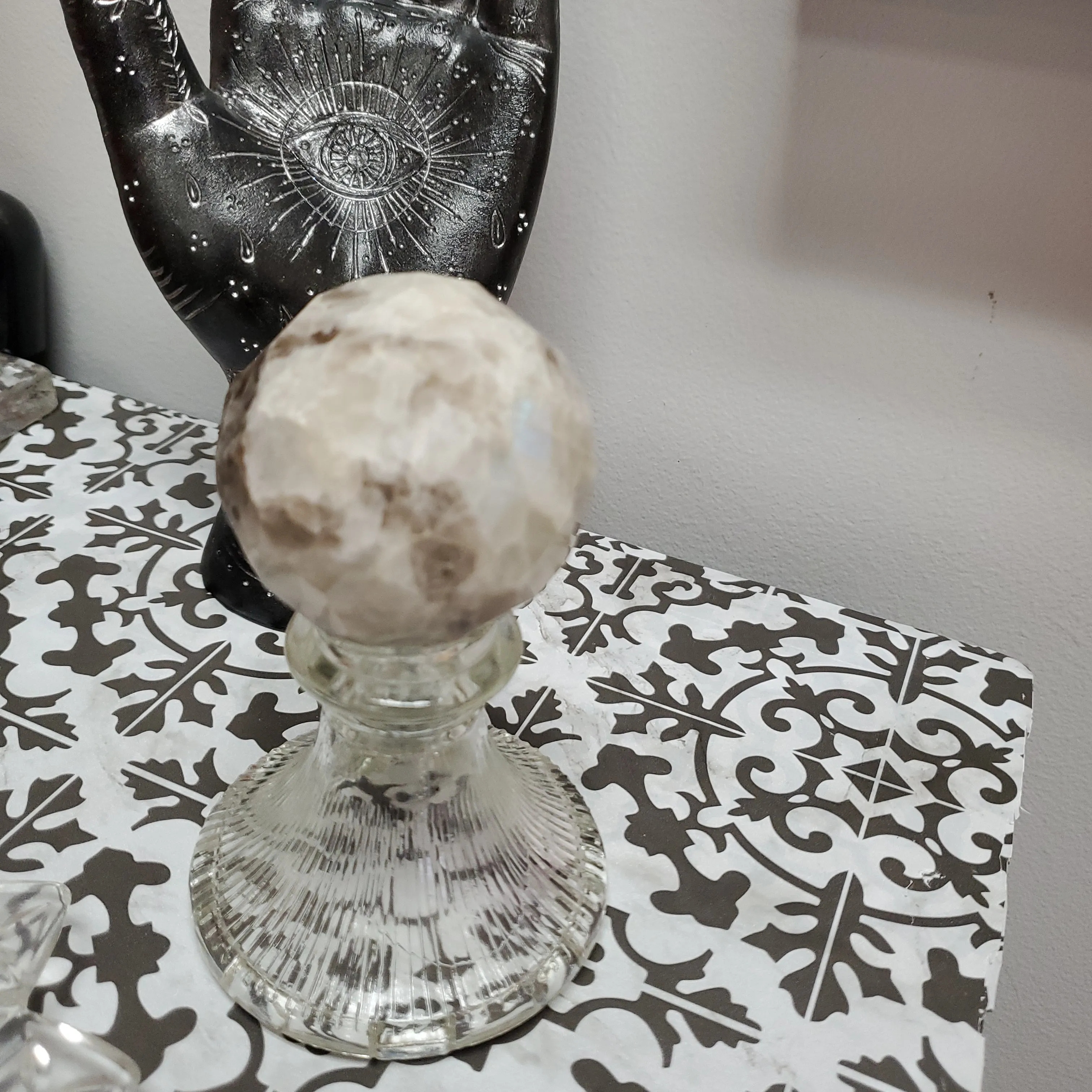 Moonstone, Rainbow - Sphere, Faucted