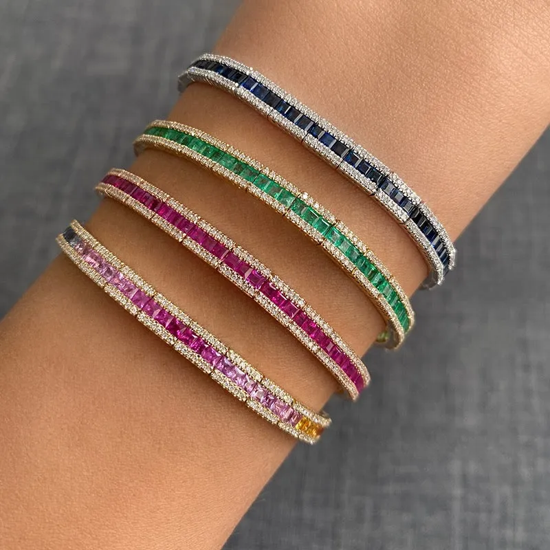 Multi Colored Gemstone Tennis Bracelet
