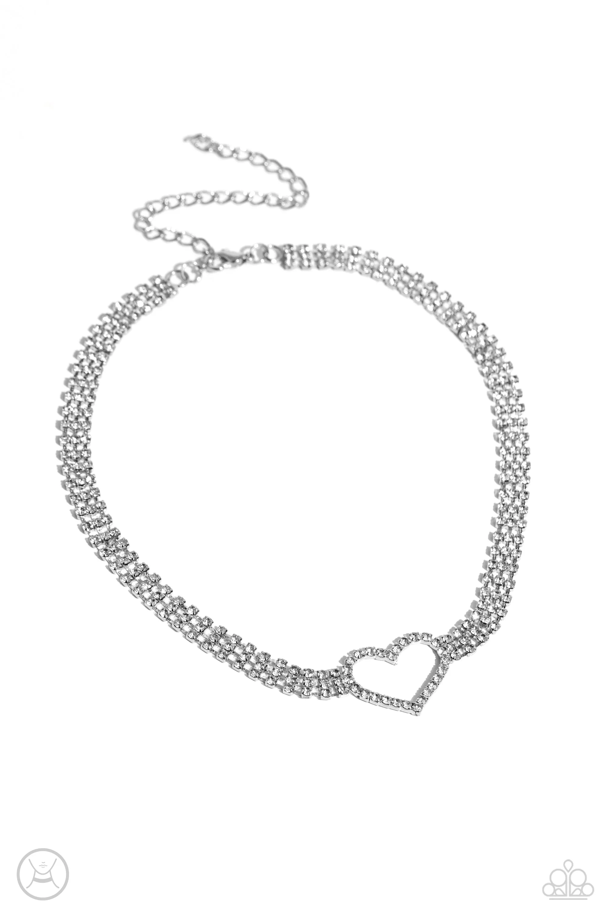 Necklaces Rows of Romance - White