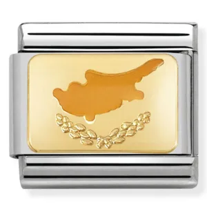 NOMINATION Link Gold and Enamel Cyprus Flag