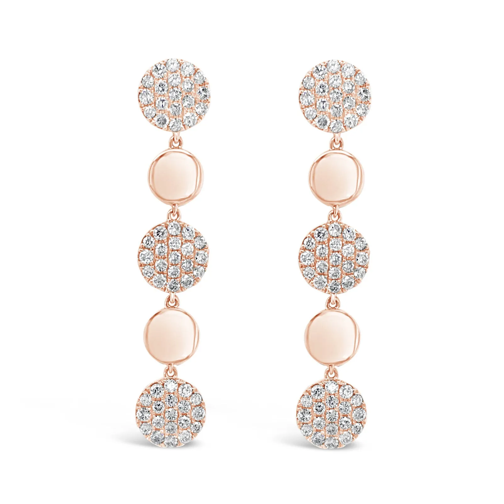 Pave Diamond Disc Dangle Earrings