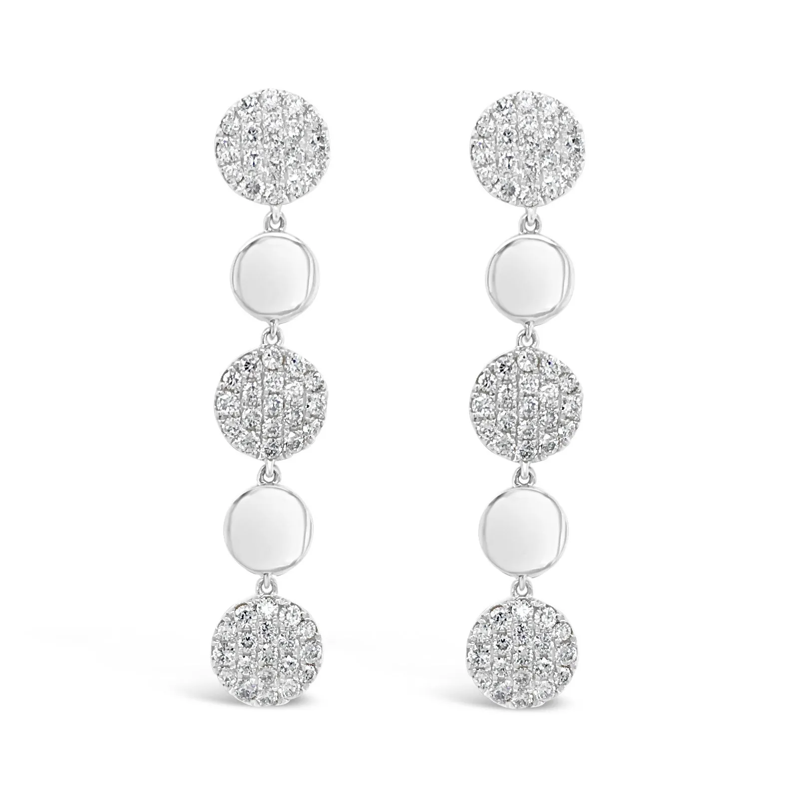Pave Diamond Disc Dangle Earrings