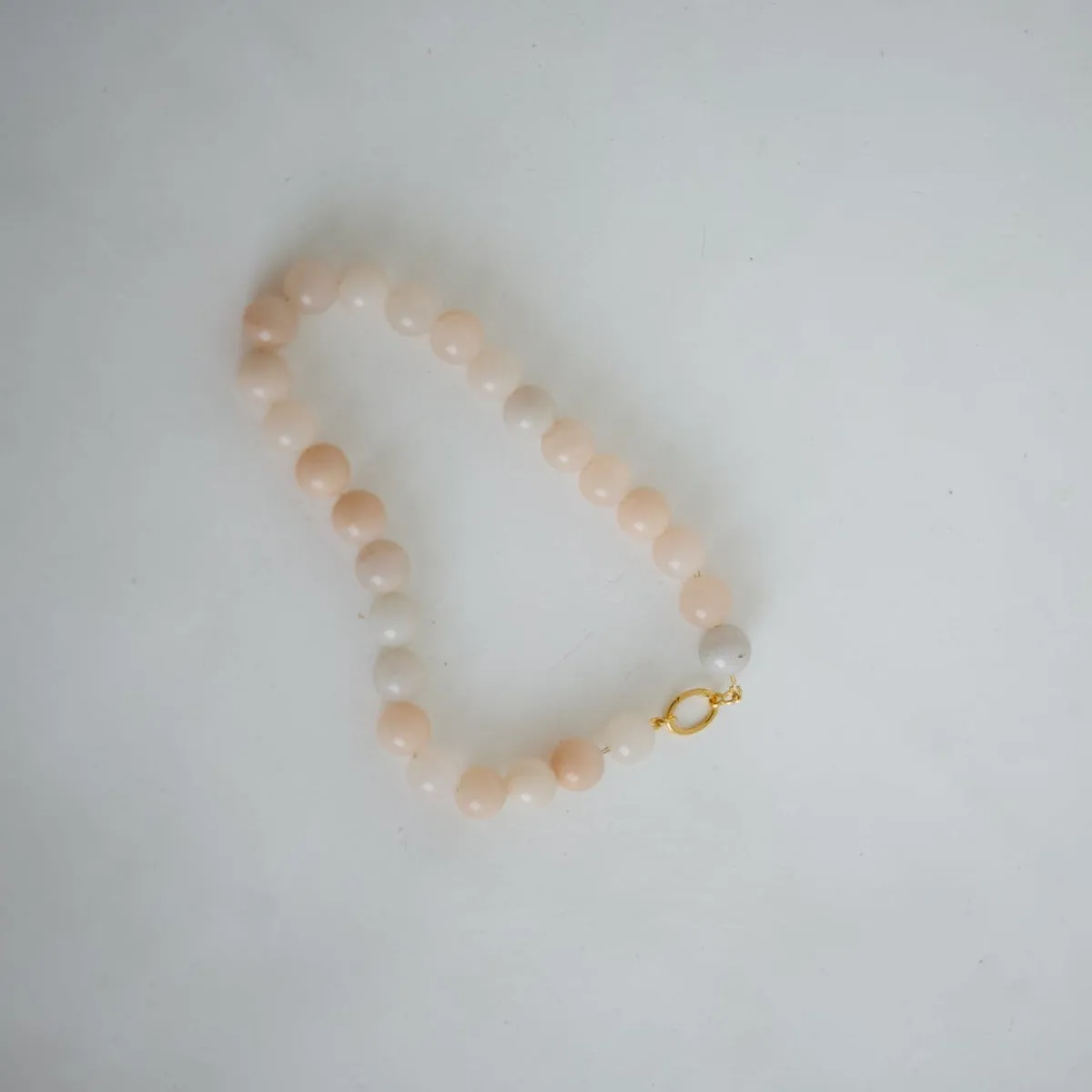 Peach aventurine gold-vermeil necklace /  BOULE