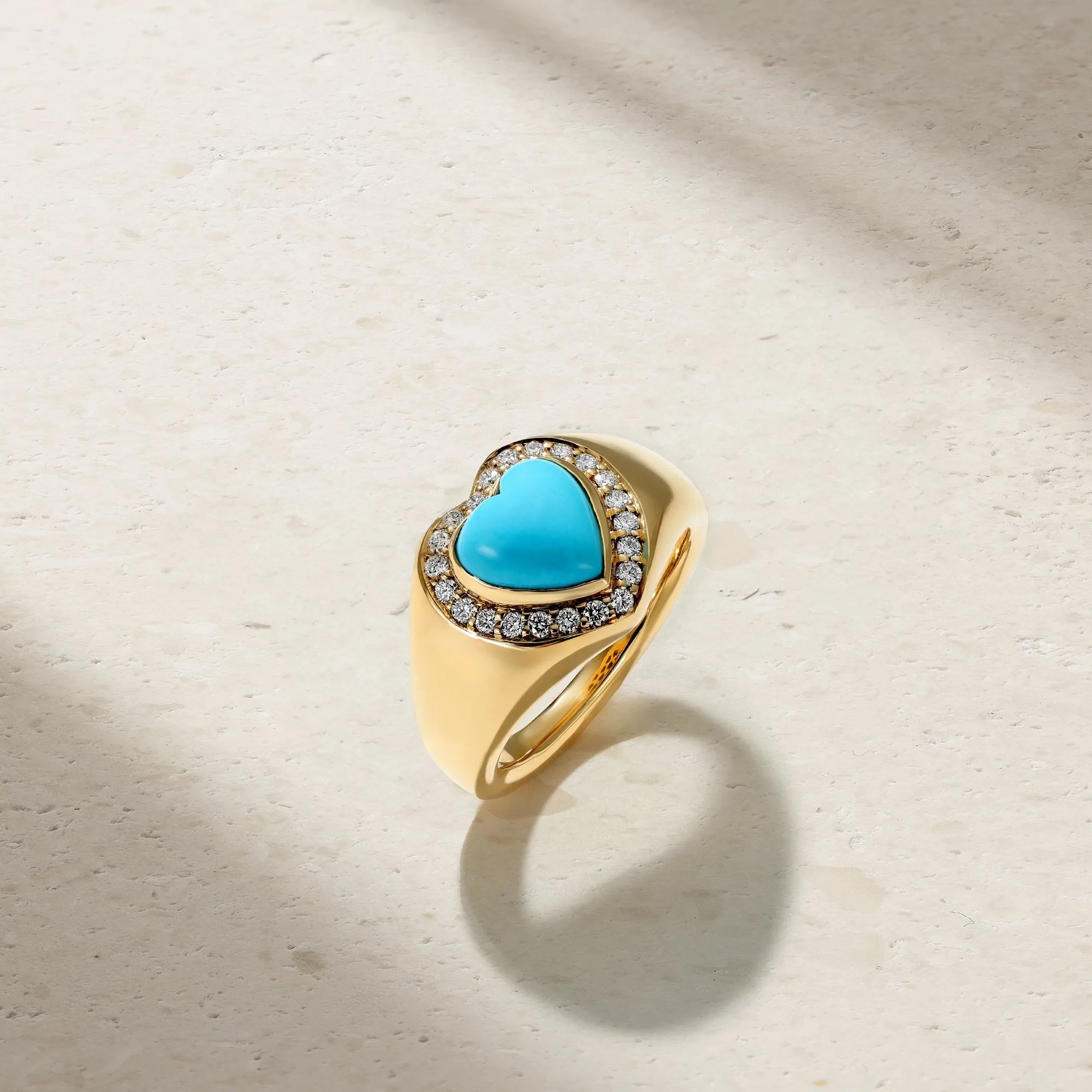 Puffed Heart Signet Ring
