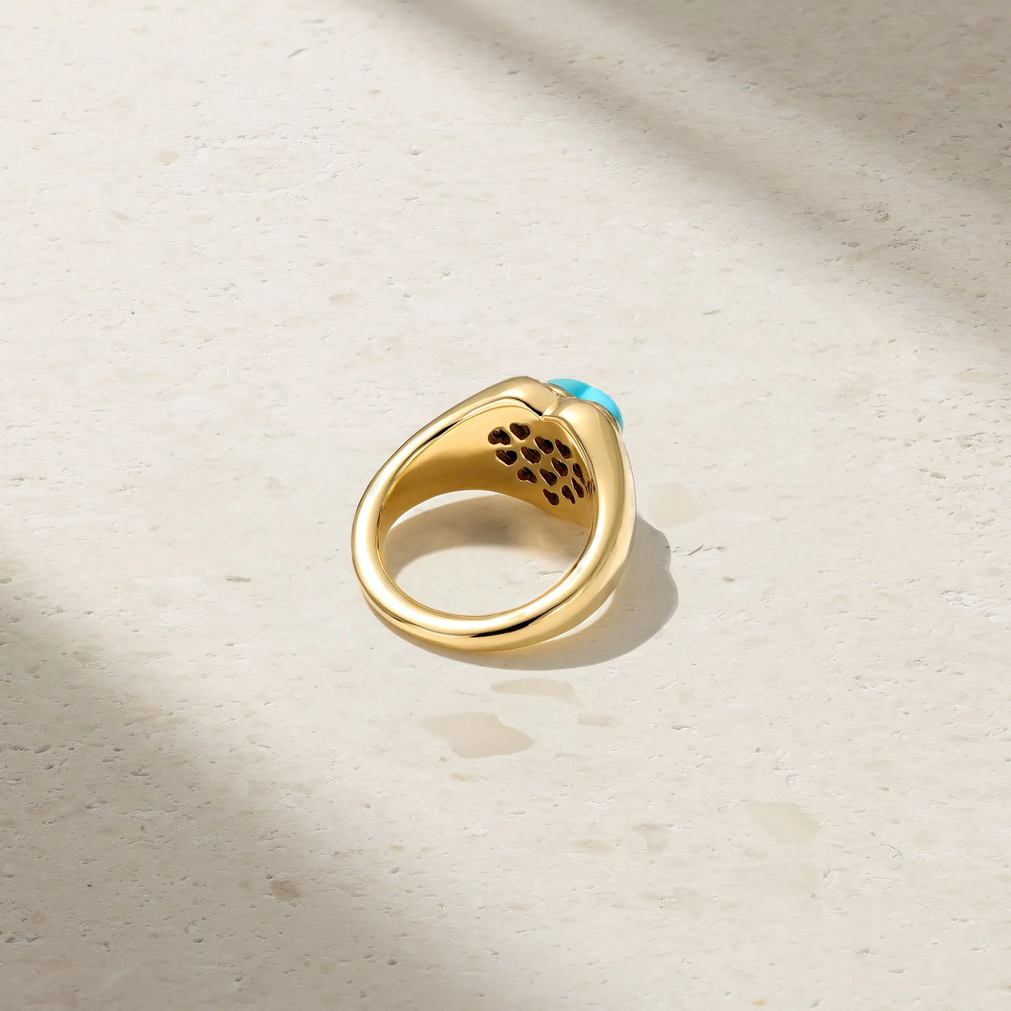 Puffed Heart Signet Ring
