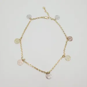 "15" Years Charms Ankle Bracelet (14K)