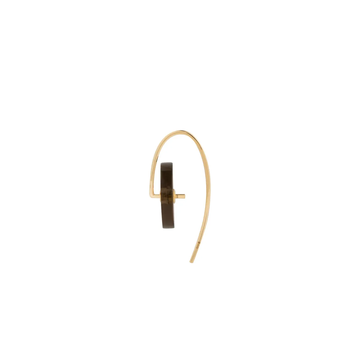 "Orbital" Smoky Quartz Hook Earring Small size