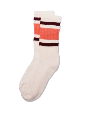 Retro Stripe Sock-Coral/Berry