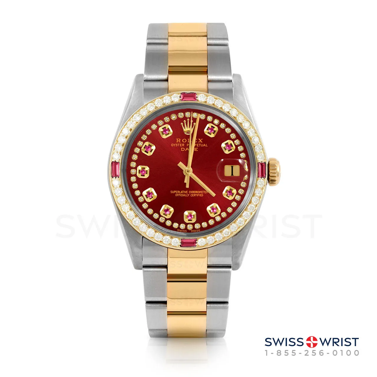 Rolex Date 34mm | 1500-TT-RED-STRR-4RBY-OYS