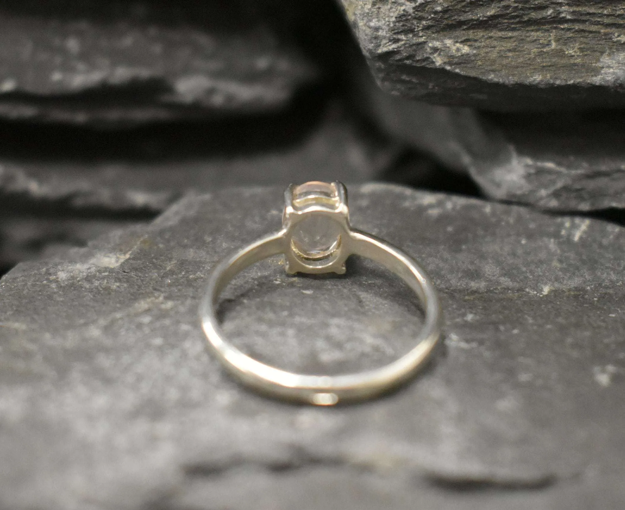 Rose Quartz Ring - Pink Oval Ring - Classic Solitaire Ring