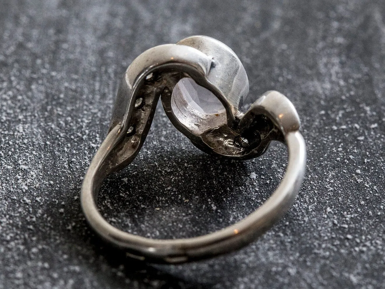 Rose Quartz Ring - Pink Vintage Ring - Rose Quartz Bezel Ring
