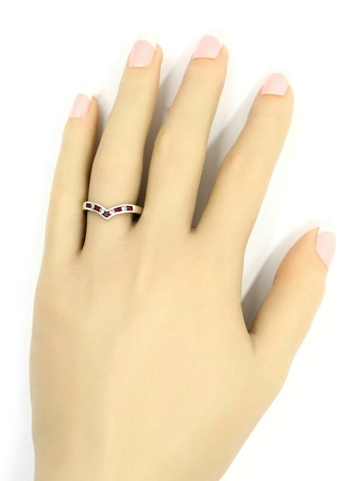 Ruby & Cubic Zirconia 925 Sterling Silver Ring