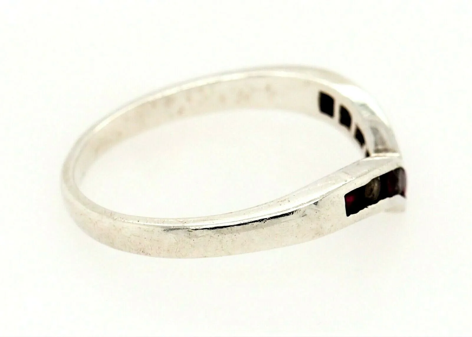 Ruby & Cubic Zirconia 925 Sterling Silver Ring