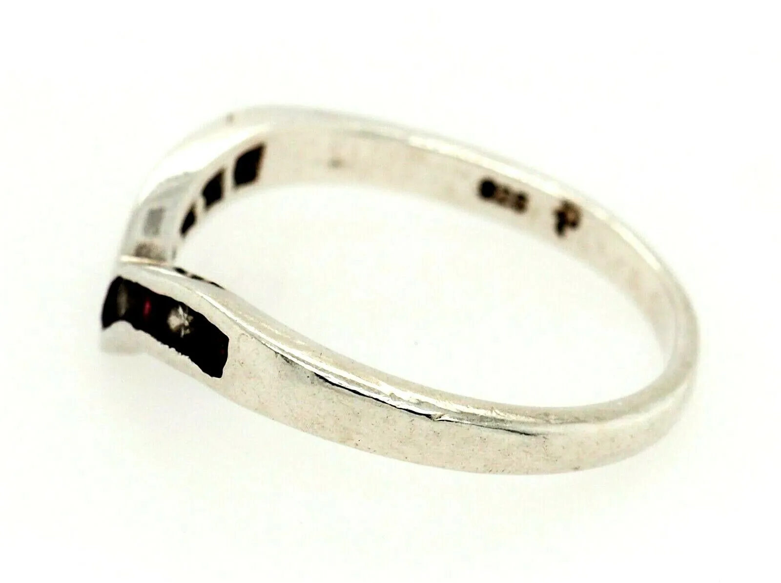 Ruby & Cubic Zirconia 925 Sterling Silver Ring