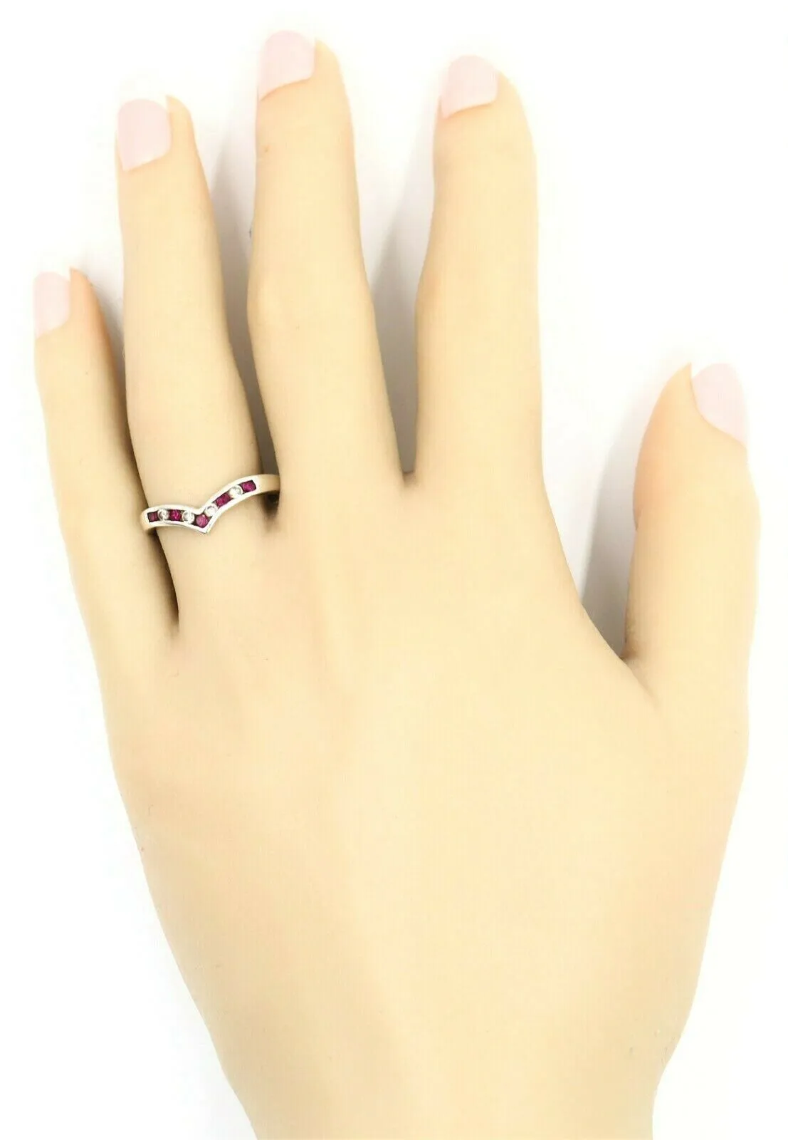 Ruby & Cubic Zirconia 925 Sterling Silver Ring