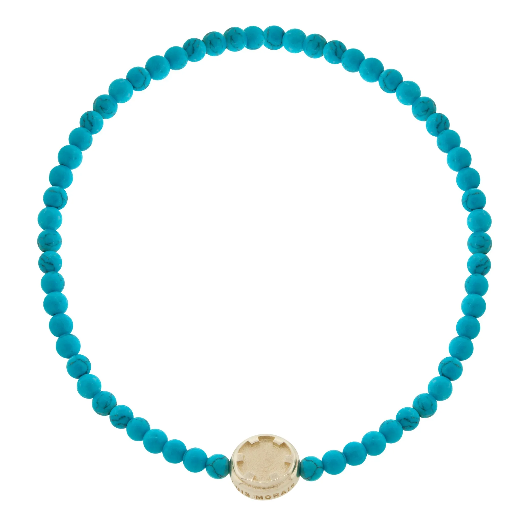 Screw Head Disk Gemstone Beaded Bracelet  (Colors Available)