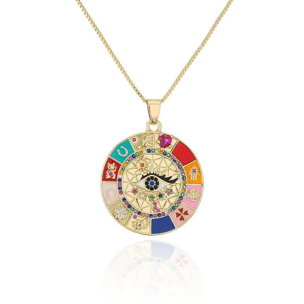 Sisslia 2024 Trend 18K Gold Plated Round Necklace Jewelry For Women's Girls Jewelry Gifts