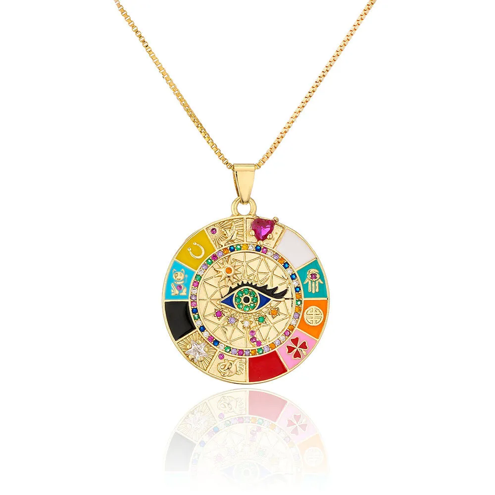 Sisslia 2024 Trend 18K Gold Plated Round Necklace Jewelry For Women's Girls Jewelry Gifts