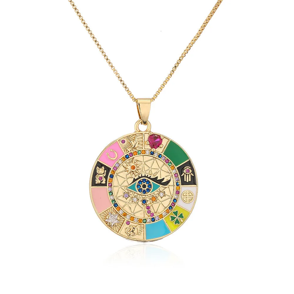 Sisslia 2024 Trend 18K Gold Plated Round Necklace Jewelry For Women's Girls Jewelry Gifts