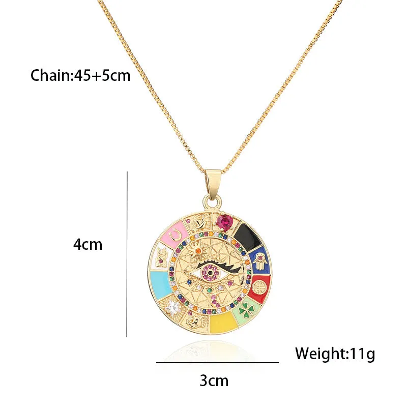 Sisslia 2024 Trend 18K Gold Plated Round Necklace Jewelry For Women's Girls Jewelry Gifts