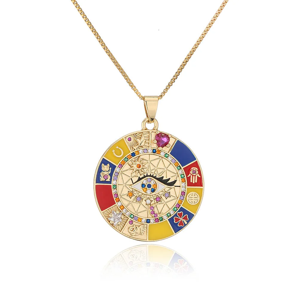 Sisslia 2024 Trend 18K Gold Plated Round Necklace Jewelry For Women's Girls Jewelry Gifts