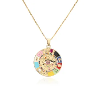 Sisslia 2024 Trend 18K Gold Plated Round Necklace Jewelry For Women's Girls Jewelry Gifts