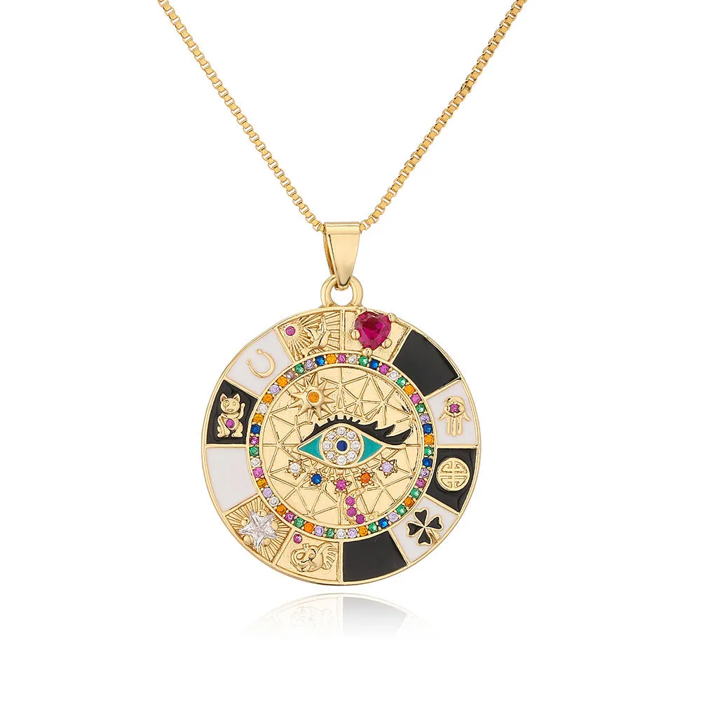 Sisslia 2024 Trend 18K Gold Plated Round Necklace Jewelry For Women's Girls Jewelry Gifts