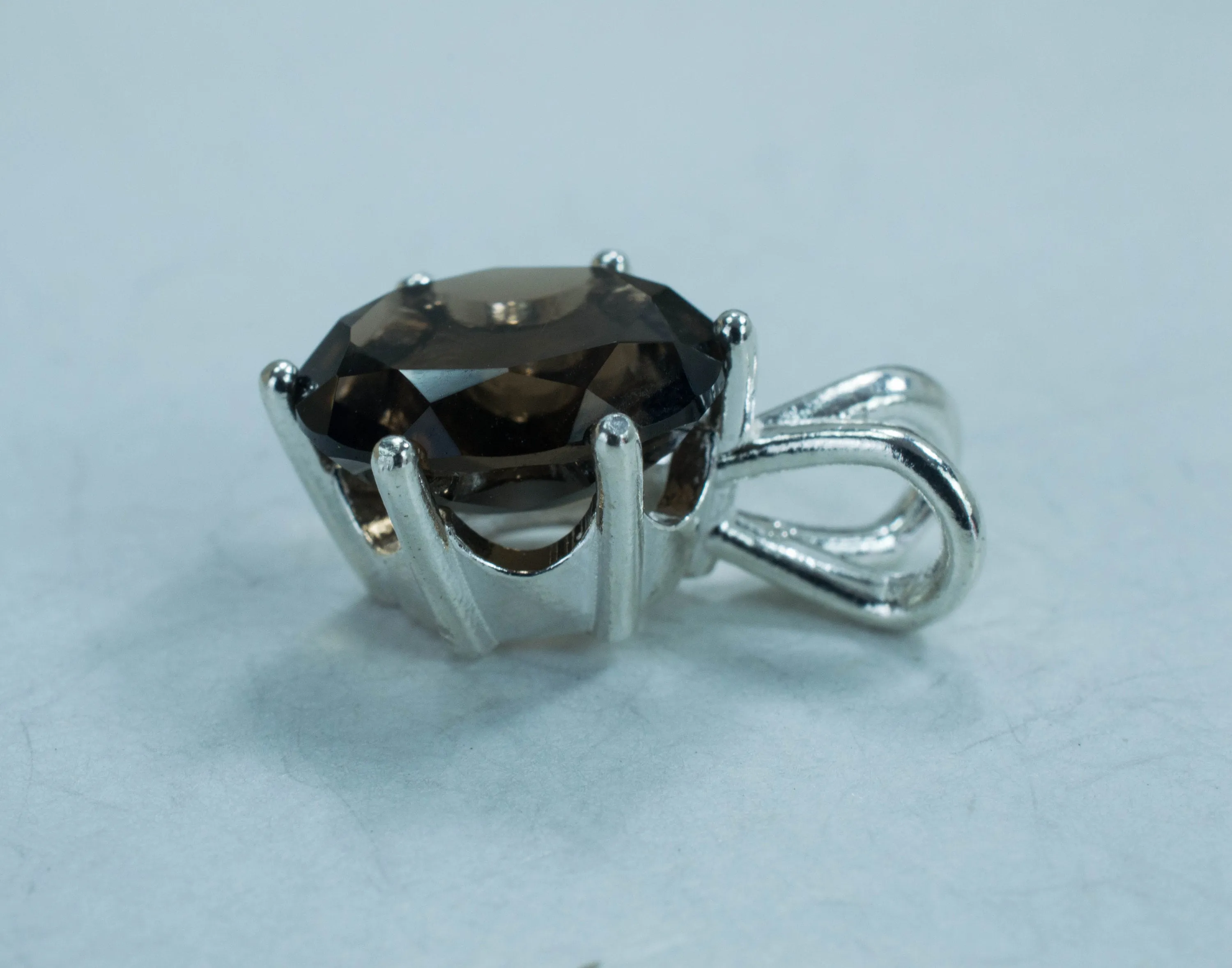 Smoky Quartz Sterling Silver Pendant; Genuine Untreated USA Quartz; Quartz Pendant; 2.670ct