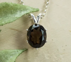 Smoky Quartz Sterling Silver Pendant; Genuine Untreated USA Quartz; Quartz Pendant; 2.670ct