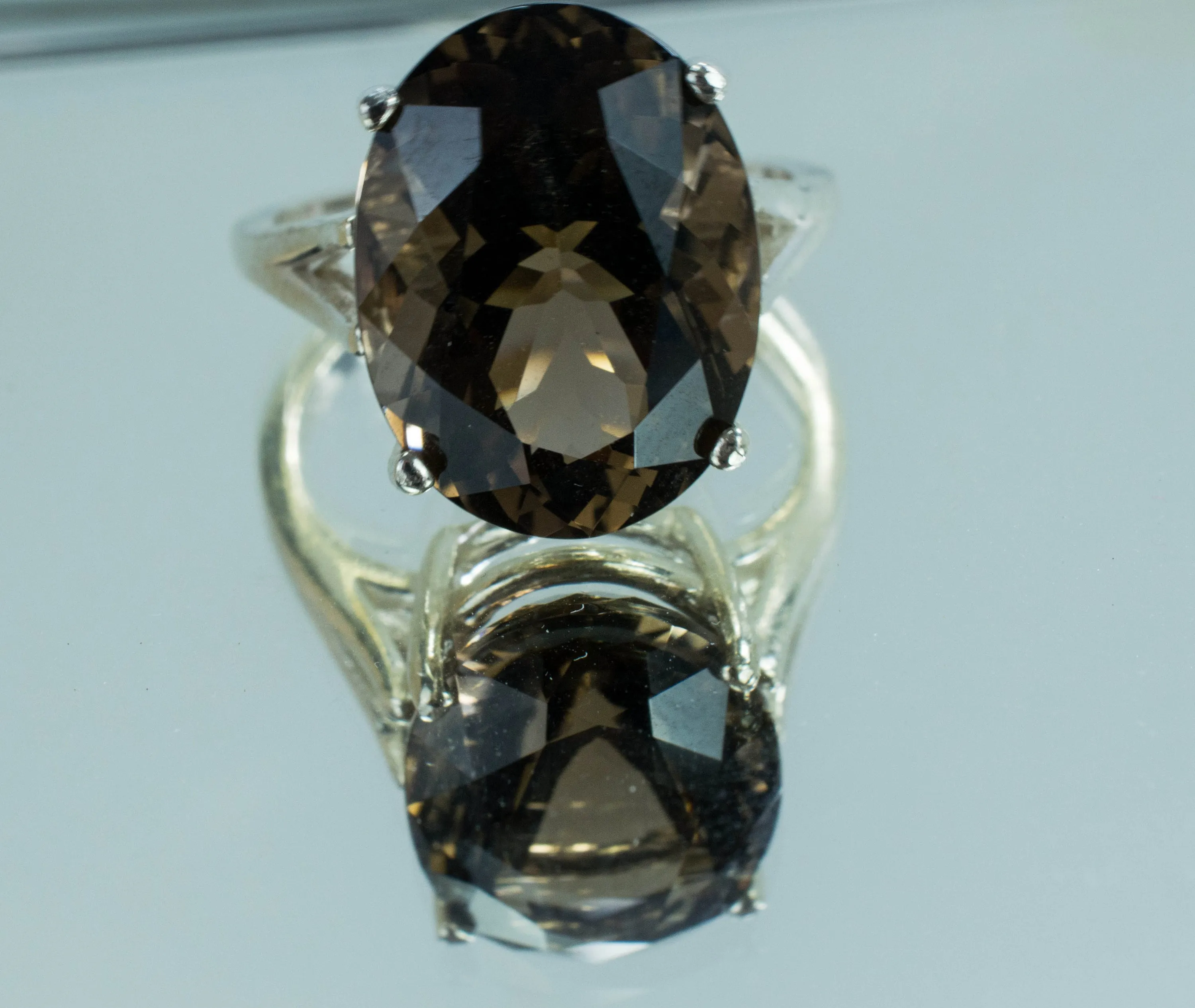 Smoky Quartz Sterling Silver Ring, Genuine Untreated USA Quartz; Smoky Quartz Ring; Smoky Quartz Ring