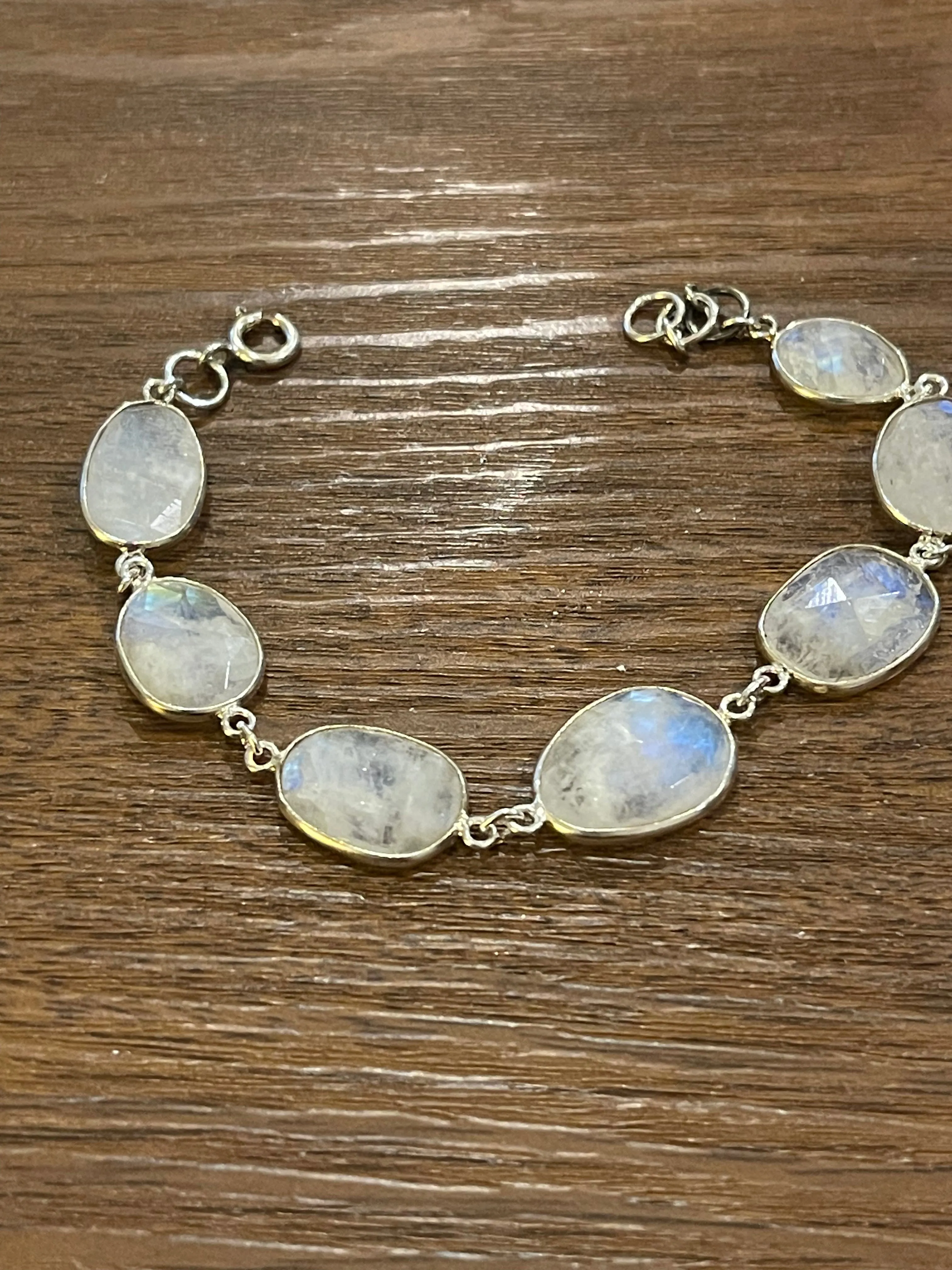 Sterling Silver Faceted Moonstone Bracelet