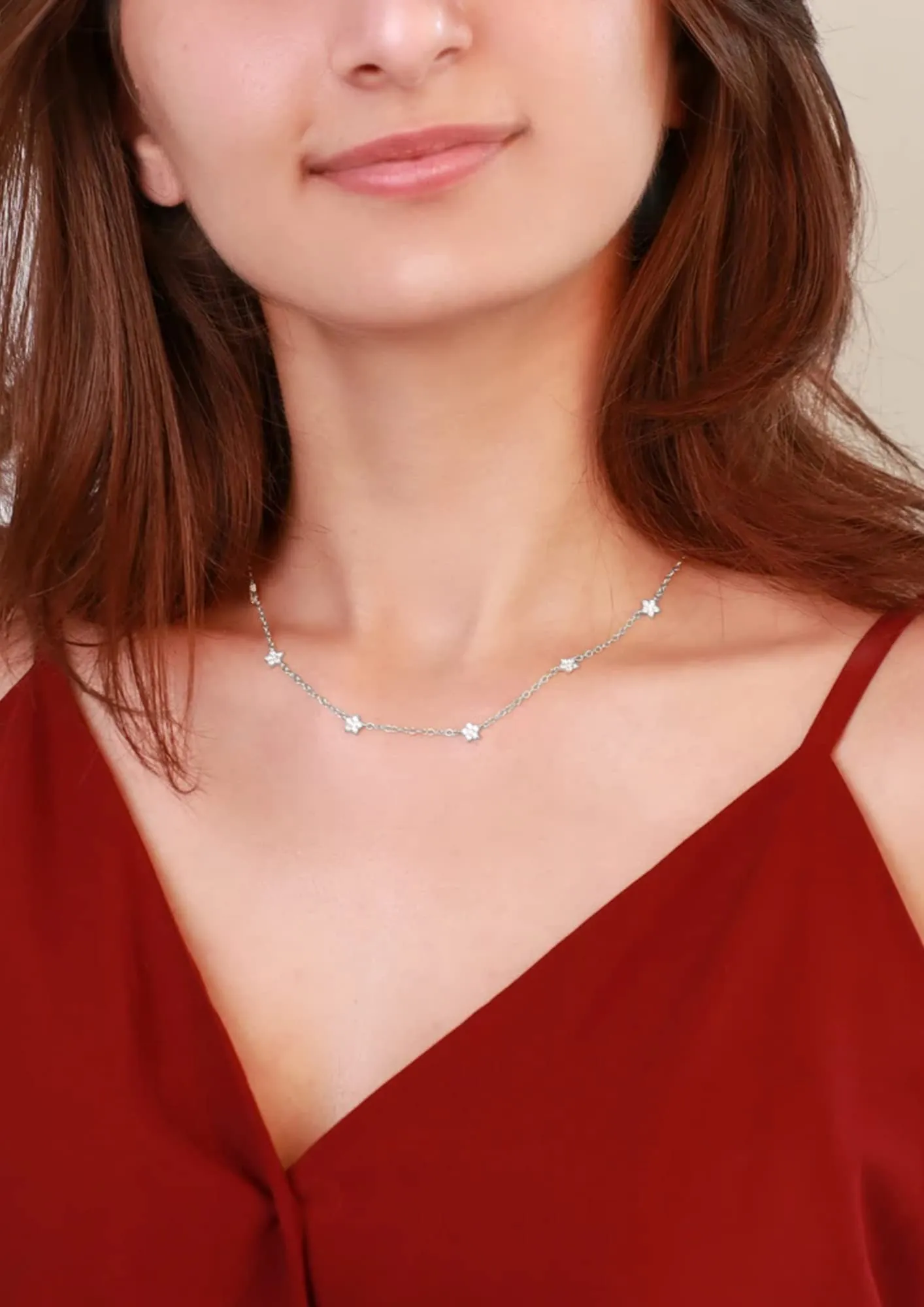 Sterling Silver Hypoallergenic Zircon Stone Necklace for Women Anniversary