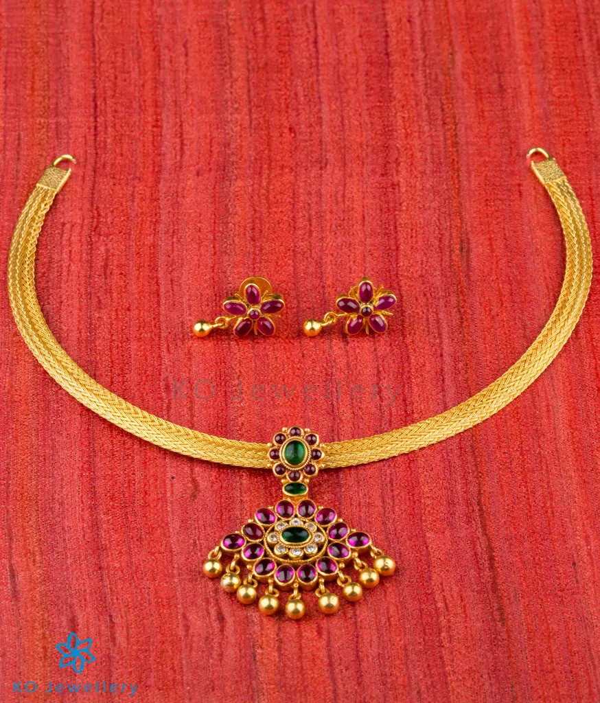 The Advaya Silver Kempu Pendant