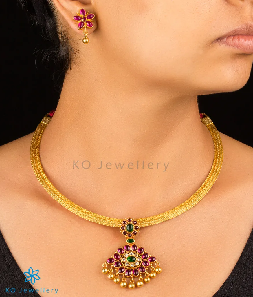 The Advaya Silver Kempu Pendant