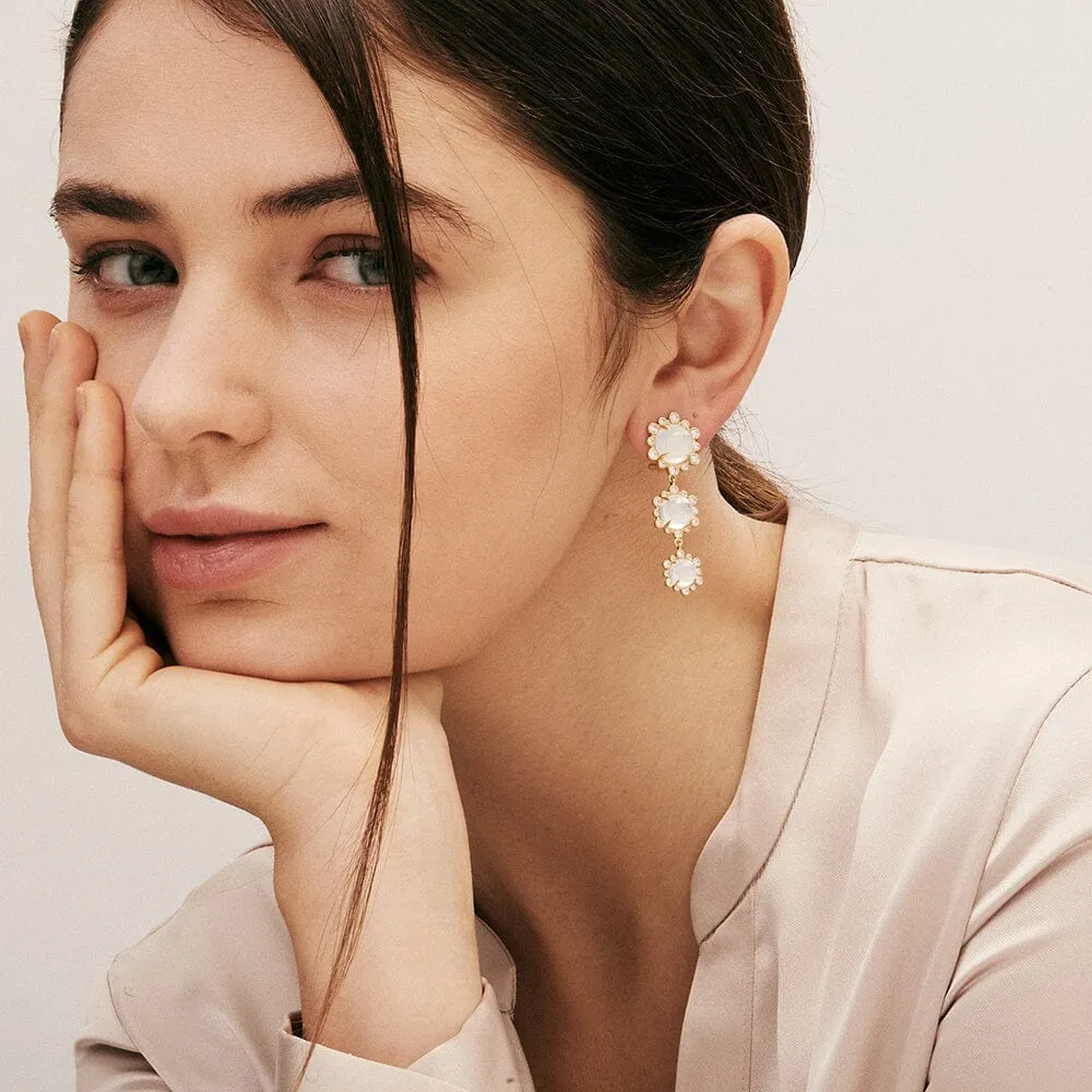 Triple Moon Diamond Earrings