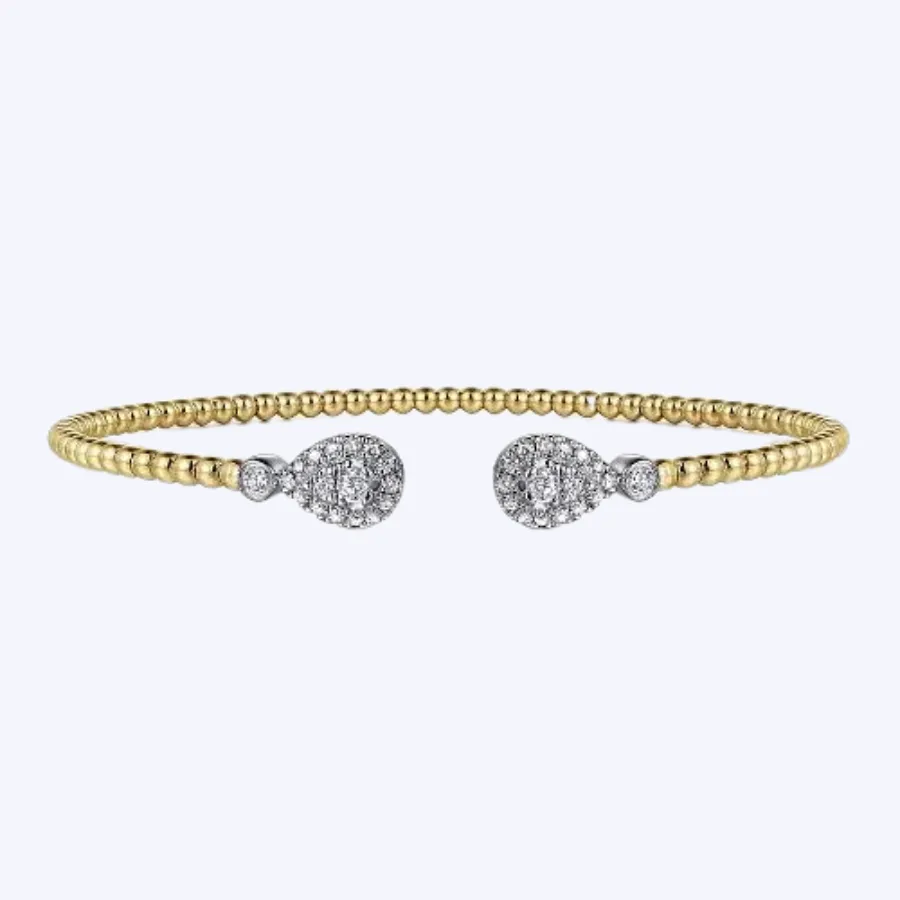 White and Yellow Gold Diamond Bangle