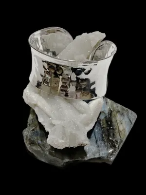 Wide Hammered Cuff Bracelet