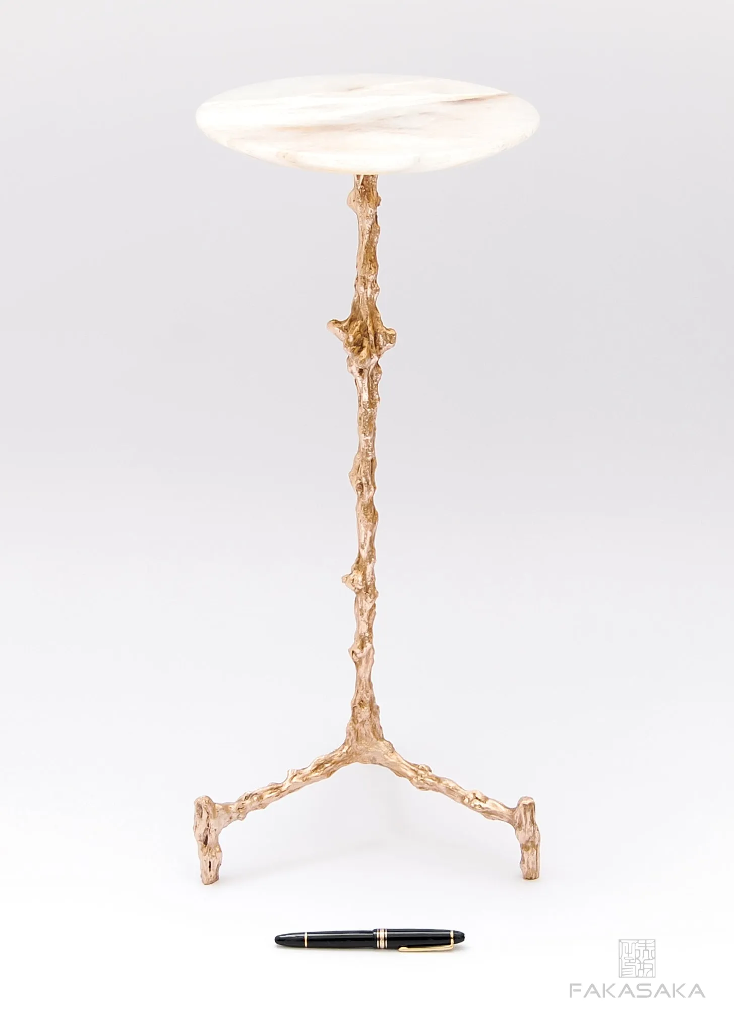WILLIE DRINK TABLE<br><br>ONYX<br>POLISHED BRONZE