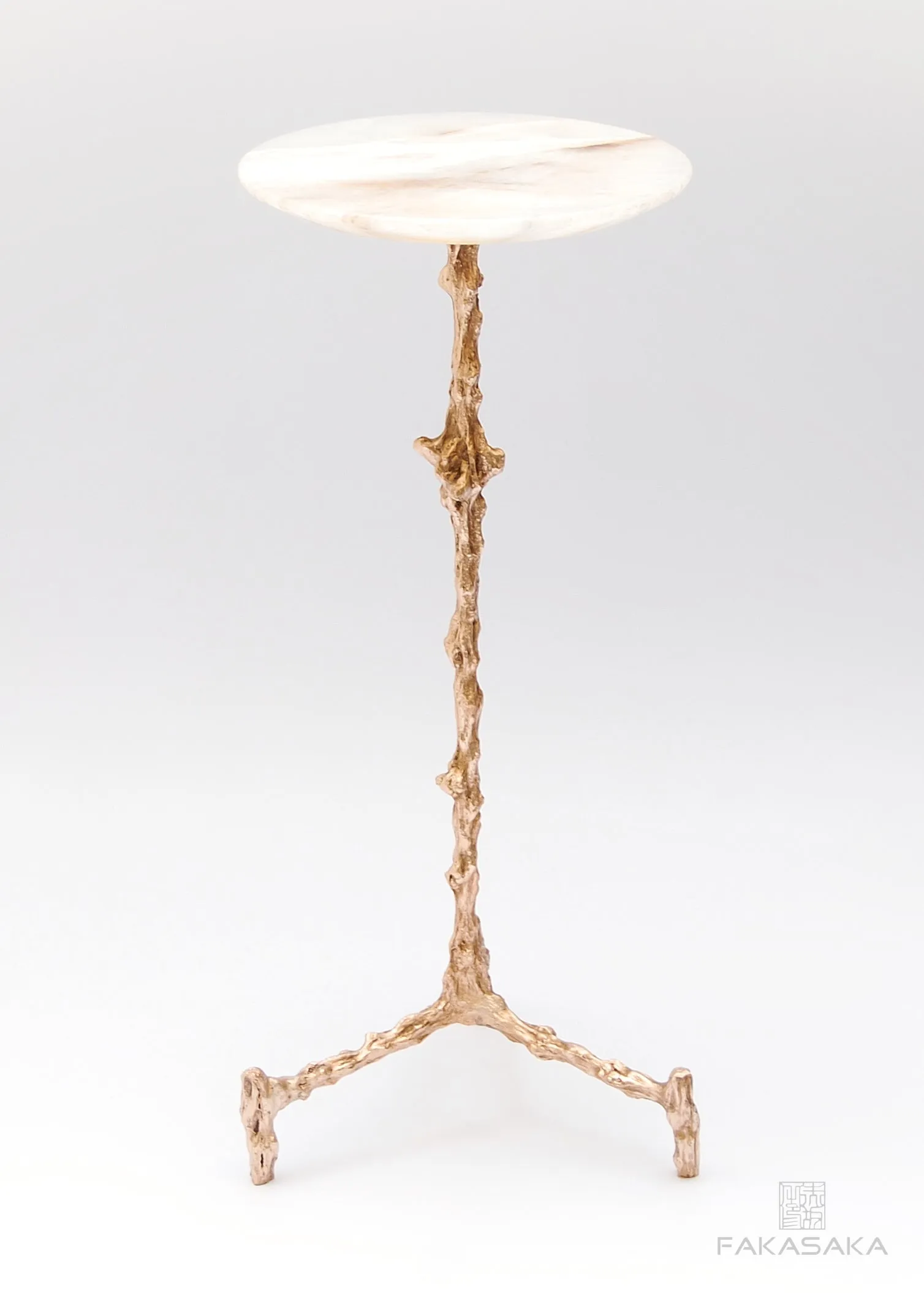 WILLIE DRINK TABLE<br><br>ONYX<br>POLISHED BRONZE