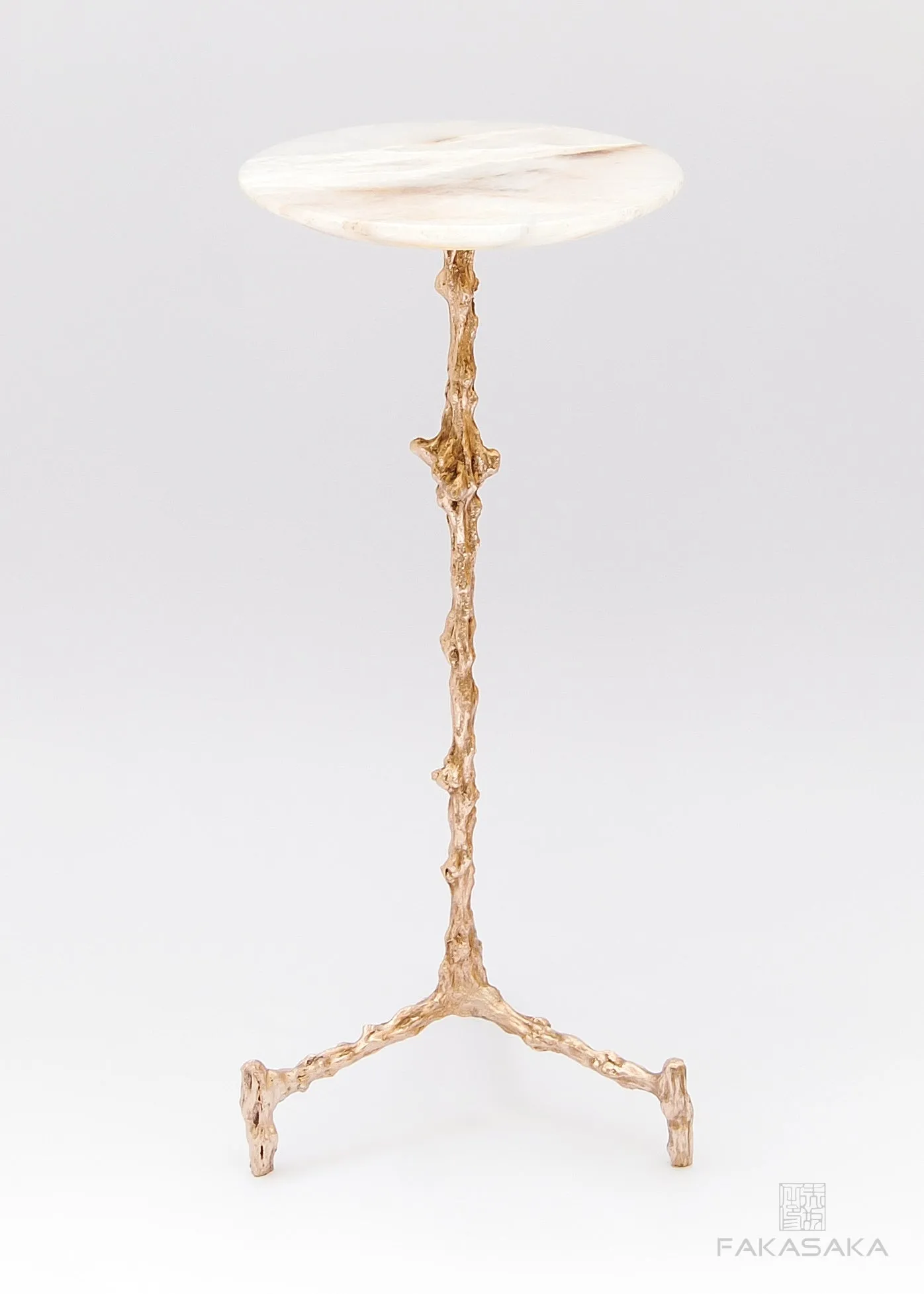 WILLIE DRINK TABLE<br><br>ONYX<br>POLISHED BRONZE