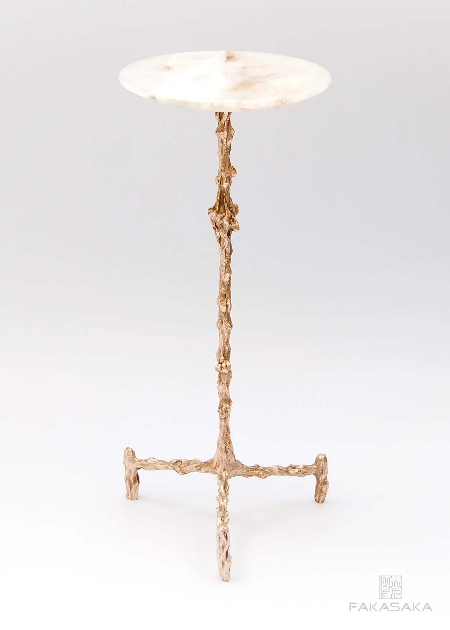 WILLIE DRINK TABLE<br><br>ONYX<br>POLISHED BRONZE