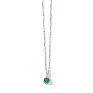 Winkie Necklace, Green Onyx, Silver