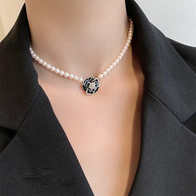 Women's Necklace Camellia Choker  Gift for Girls
