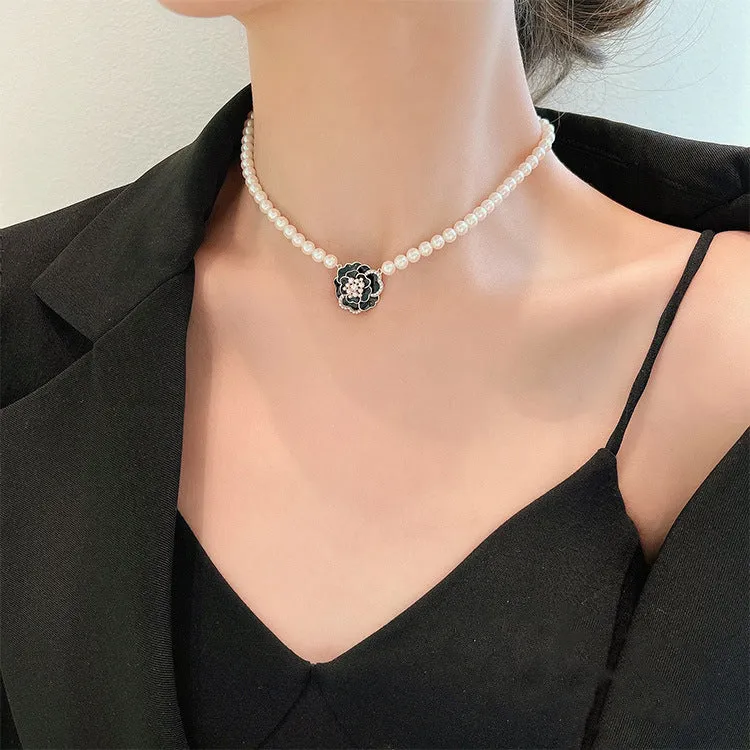 Women's Necklace Camellia Choker  Gift for Girls