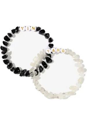 Yin Yang Gemstone Bracelet Pair