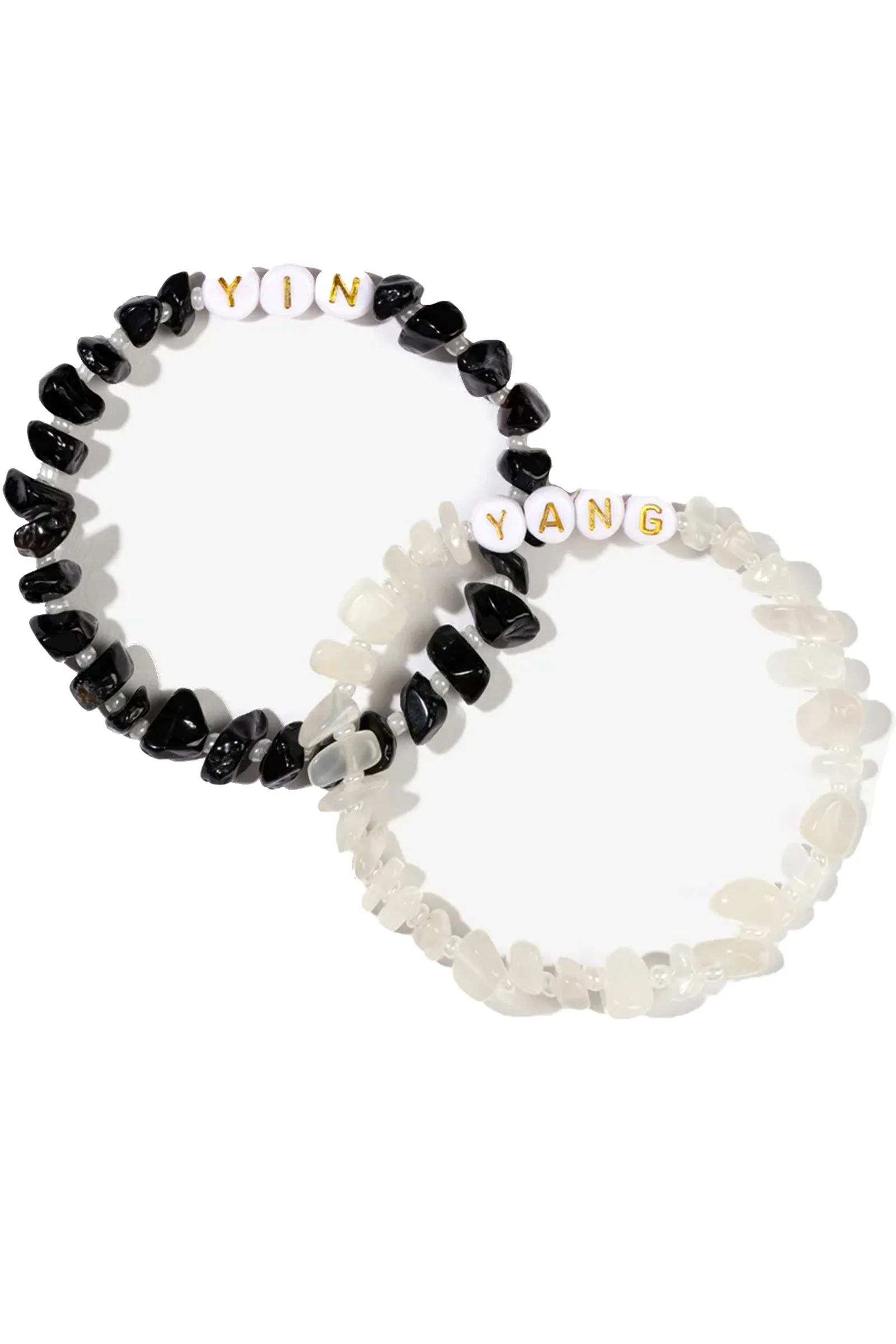 Yin Yang Gemstone Bracelet Pair