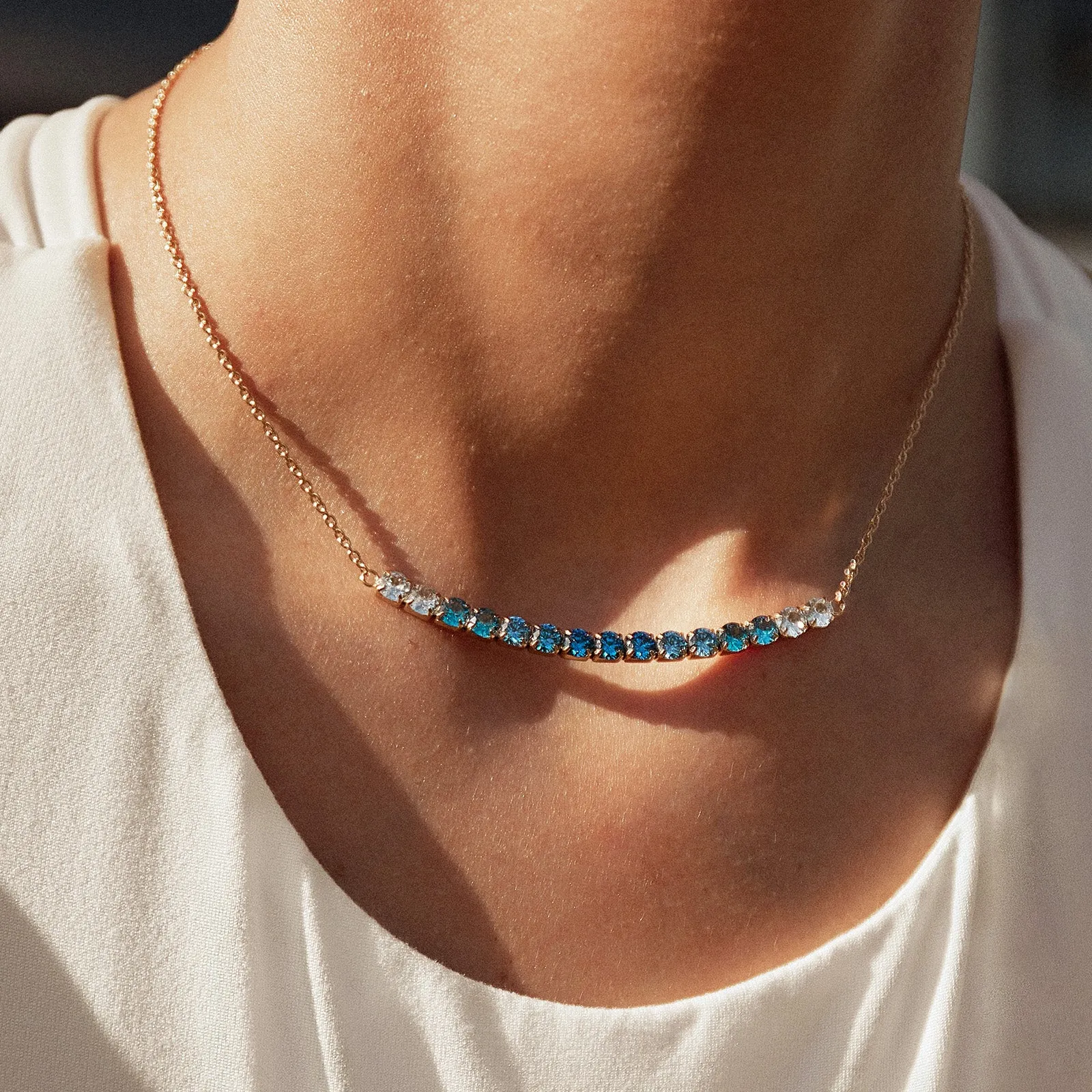 Zalia Gold Necklace - Sapphire